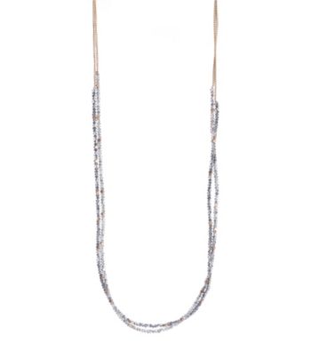 Kenneth Cole® Goldtone & Silvertone Cherry Bead Two Row Long Necklace