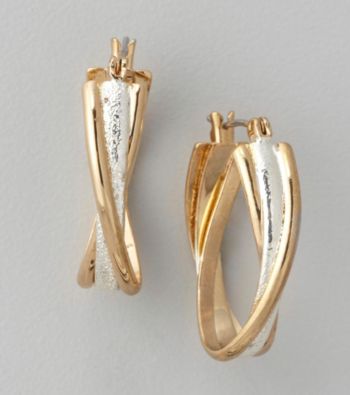 Anne Klein® Two Tone Hoop Earrings