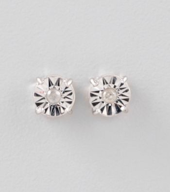 Designs by FMC 1/8 Ct. t.w. Diamond and Sterling Silver Earrings