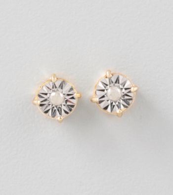 Designs by FMC 1/8 Ct. t.w. Diamond and 18K Gold-Over-Sterling Silver Earrings