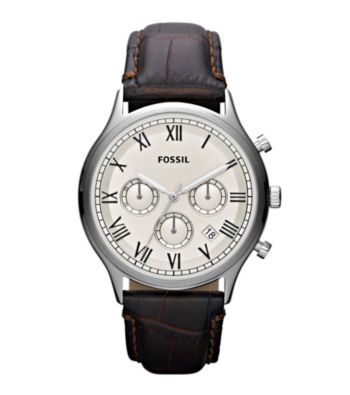 Fossil® Ansel Brown Embossed Croc Watch