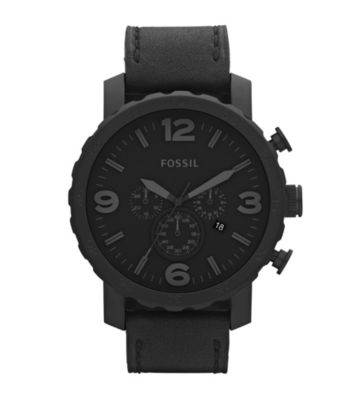 Fossil® Nate Black Silicone Men's Casual Watch