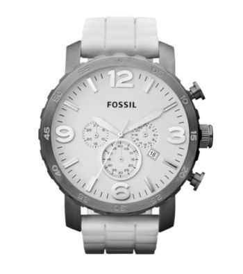 Fossil® Nate White Silicone Watch