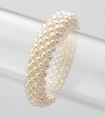 Genuine Freshwater Pearl Weave Stretch Bracelet