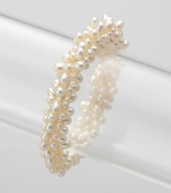 Genuine Freshwater Pearl Weave Stretch Bracelet