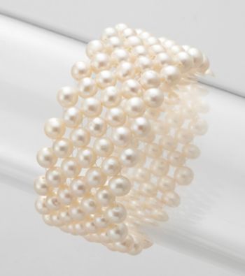 Genuine Freshwater Pearl Weave Stretch Bracelet