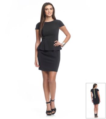 Kensie Cap Sleeve Peplum Dress