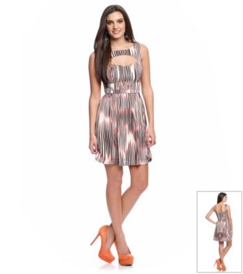 Guess Sleeveless Fit and Flare Cutout Dress