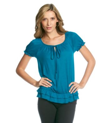 AGB® Solid Peasant Knit Tee