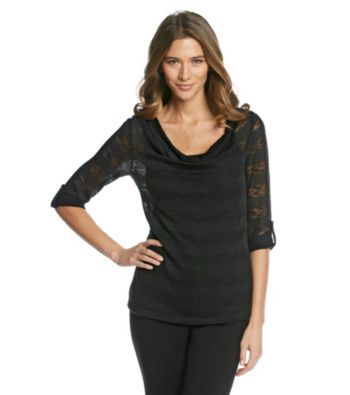 AGB® Drapeneck Layered-Look Tunic