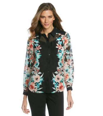 AGB® Mirror Floral Printed Woven Shirt