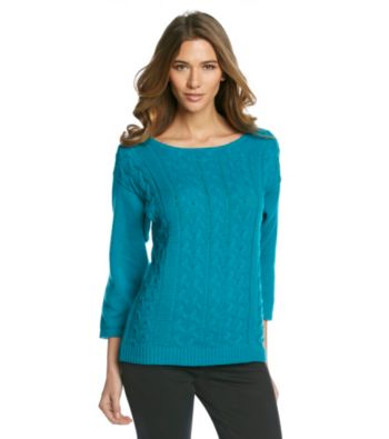 AGB® Solid Cable Front Sweater