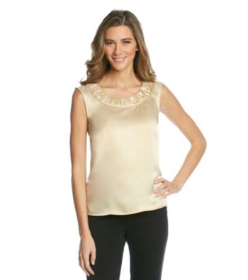 Evan-Picone® Keyhole Back Woven Tank