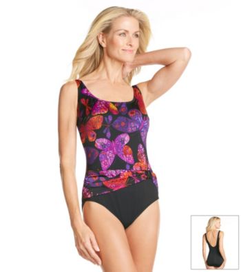 Studio Works® Flutter Print Sash Tank Swimsuit