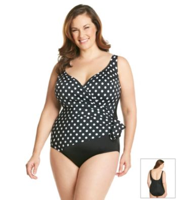 Studio Works® Plus Size Polka Dot Side-Tie Surplice
