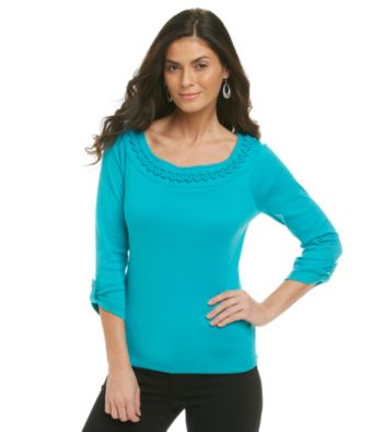 Rafaella 1X1 Zig-Zag Trim Scoopneck