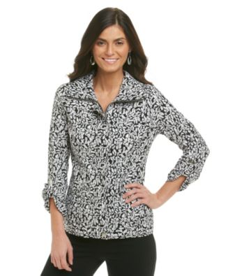 Laura Ashley® Black and White Animal Print Weekend Jacket