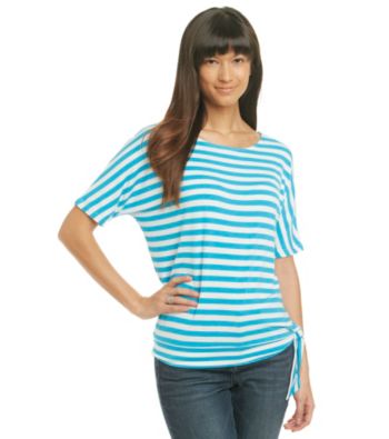 Laura Ashley® Striped Dolman Tee with Side Tie