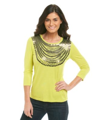 Laura Ashley® Sequin Necklace Tee