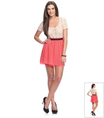 Ark & Co. Lace Mixed Fabric Dress