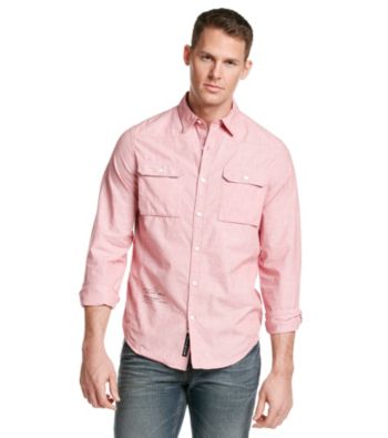 DKNY JEANS® Men's Red Two Pocket Long Sleeve Woven