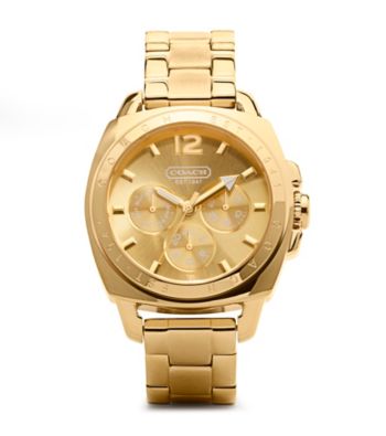 COACH GOLD BOYFRIEND BRACELET WATCH