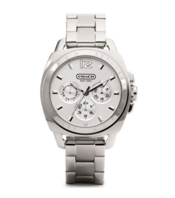 COACH STAINLESS STEEL BOYFRIEND BRACELET WATCH