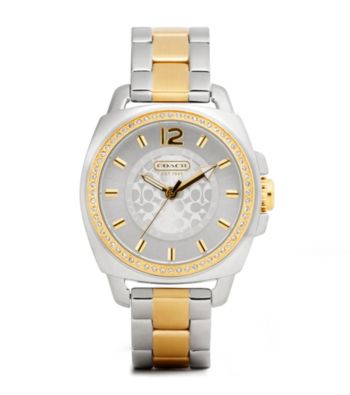 COACH TWO TONE BOYFRIEND BRACELET WATCH