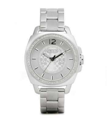COACH STAINLESS STEEL BOYFRIEND BRACELET WATCH