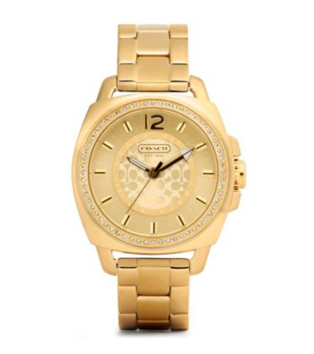 COACH GOLD BOYFRIEND BRACELET WATCH