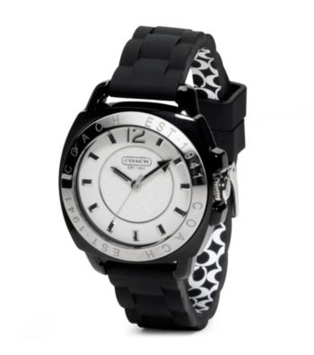 COACH BLACK BOYFRIEND SILICON RUBBER STRAP WATCH