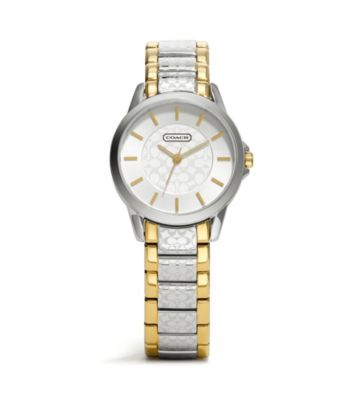 COACH TWO TONE CLASSIC SIGNATURE BRACELET WATCH