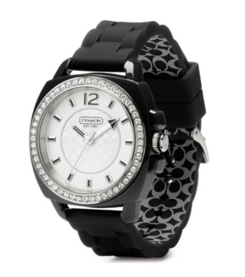 COACH BLACK BOYFRIEND SILICON RUBBER STRAP WATCH