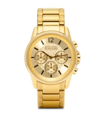 COACH GOLD PLATED CLASSIC SIGNATURE SPORT BRACELET WATCH