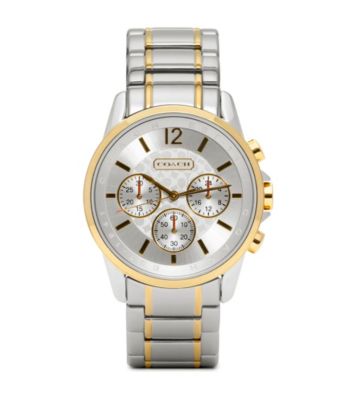 COACH TWO TONE CLASSIC SIGNATURE SPORT BRACELET WATCH