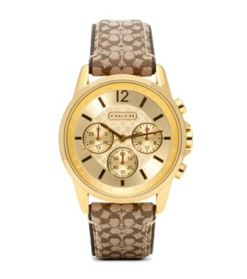 COACH KHAKI SIGNATURE CLASSIC SIGNATURE SPORT STRAP WATCH