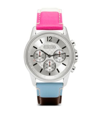COACH LEGACY STRIPE CLASSIC SIGNATURE SPORT STRAP WATCH
