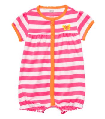 Carter's® Baby Girls' Pink Striped Butterfly Creeper