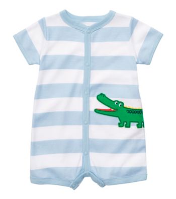 Carter's® Baby Boy's Blue Striped Alligator Creeper