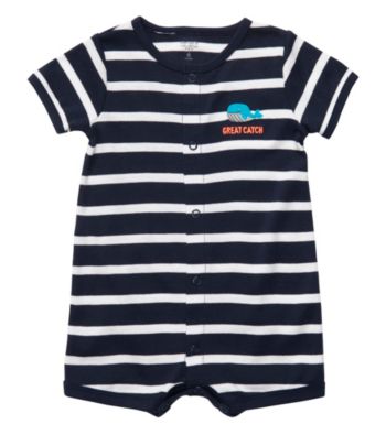 Carter's® Baby Boy's Navy Striped Whale Creeper