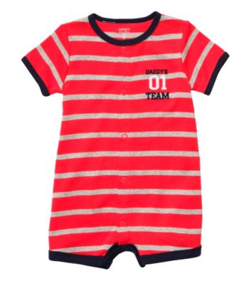 Carter's® Baby Boys' Red Striped Baseball Creeper