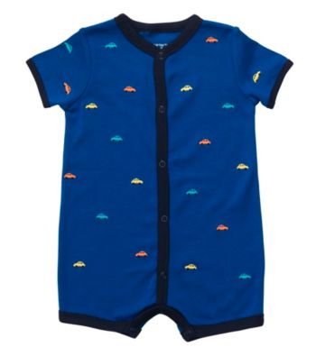 Carter's® Baby Boy's Blue Schiffli Car Creeper