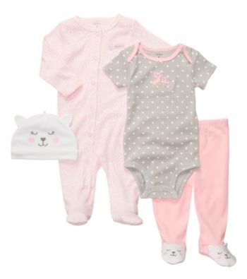 Carter's® Baby Girls' Pink/Grey 4-pc. Kitty Set
