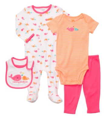Carter's® Baby Girls' Pink/Orange 4-pc. Whales Set
