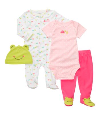Carter's® Baby Girls' 4 piece Pink/Green 4-pc. Frog Set