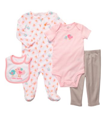 Carter's® Baby Girls' Pink/Grey 4-pc. Birds Set