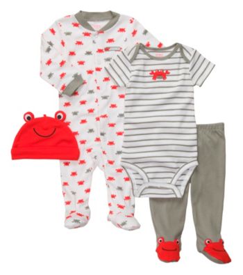 Carter's® Baby Boys' Red/Gray 4-pc. Crab Set