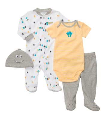 Carter's® Baby Boys' Yellow/Grey 4-pc. Monster Set