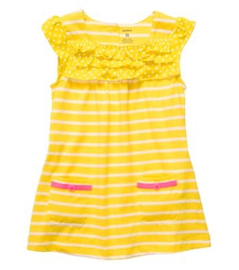 Carter's® Baby Girls' Yellow Striped Babydoll Top