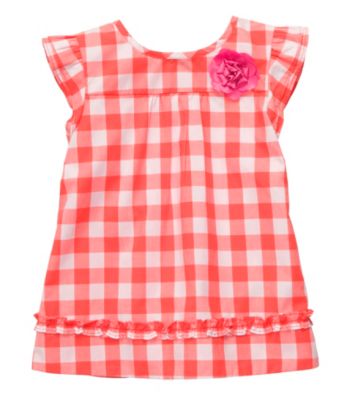 Carter's® Baby Girls' Coral Gingham Woven Babydoll Top